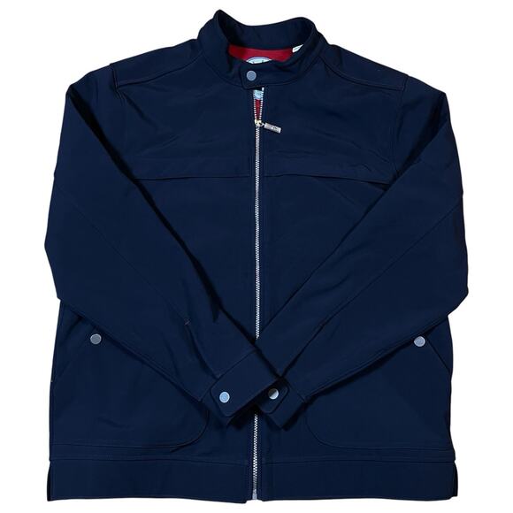 Tommy Bahama Jacket Mens Large Paradise Tech Fleece Lined Soft Shell Golf Blue - Picture 1 of 10
